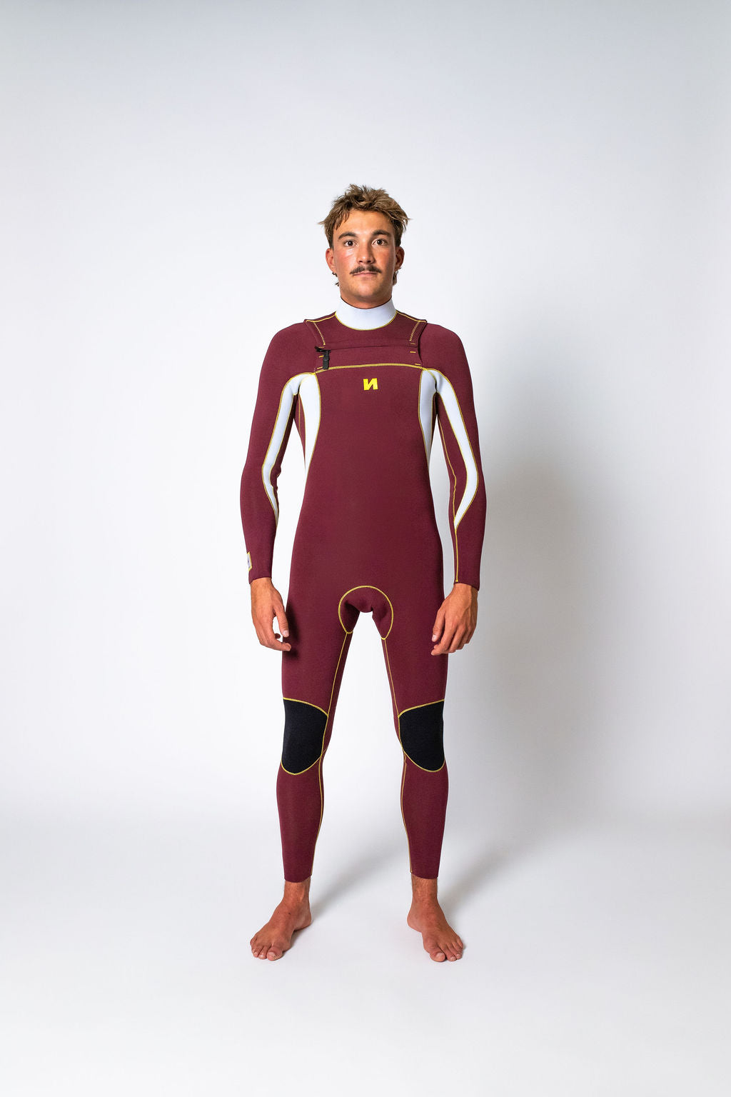 Narval x Shane Borland Sur Wetsuit 3.2mm Burgundy/White/Yellow